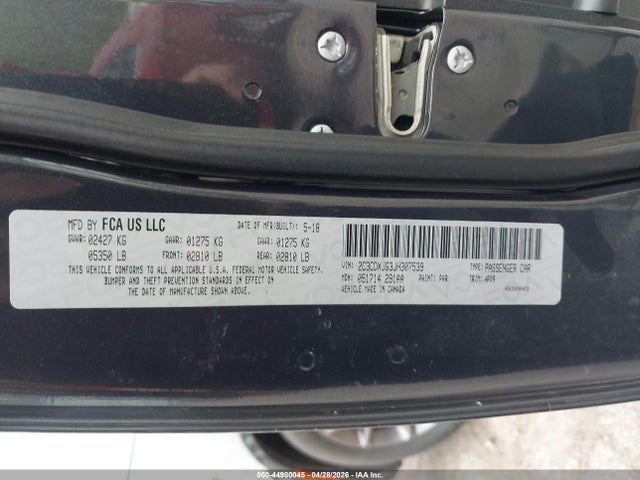 44980045 :رقم المزاد ، 2C3CDXJG3JH307539 vin ، 2018 Dodge Charger Gt Awd مزاد بيع