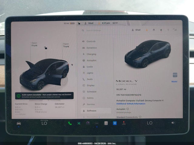 Auction sale of the 2024 Tesla Model Y Long Range Single Motor Rear-wheel Drive/rwd, vin: 7SAYGDED1RF152274, lot number: 44980053