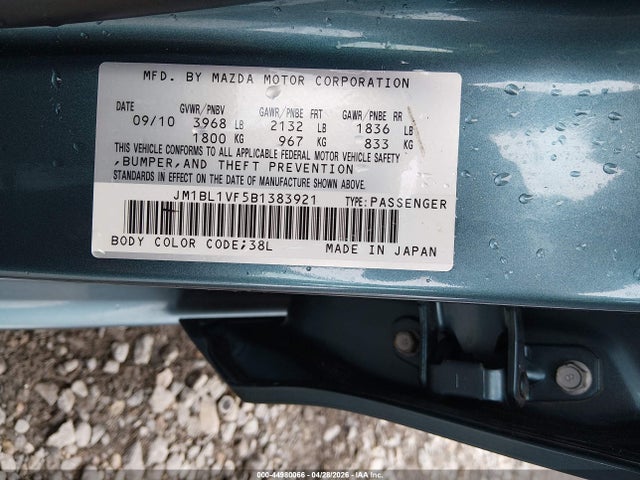 Aukcja sprzedaży 2011 Mazda Mazda3 I Touring, vin: JM1BL1VF5B1383921, numer aukcji: 44980066