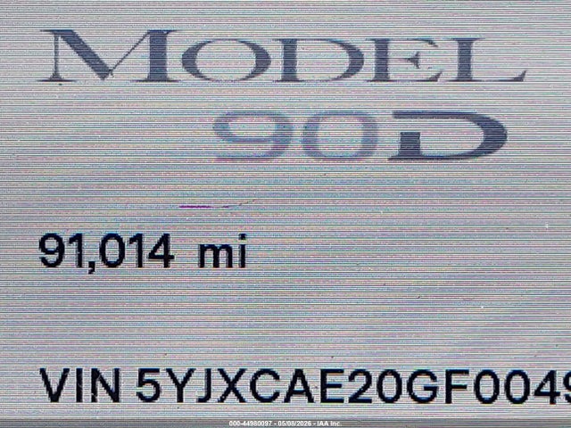 Продаж на аукціоні авто 2016 Tesla Model X 60d/70d/75d/90d, vin: 5YJXCAE20GF004955, номер лоту: 44980097