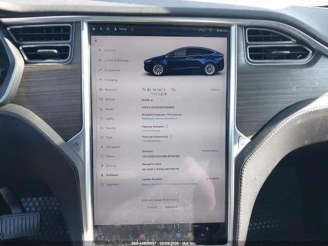 Продаж на аукціоні авто 2016 Tesla Model X 60d/70d/75d/90d, vin: 5YJXCAE20GF004955, номер лоту: 44980097