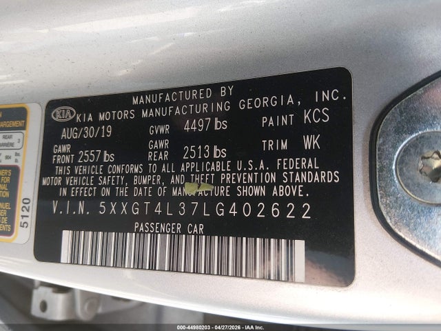 5XXGT4L37LG402622 KIA Optima Lx