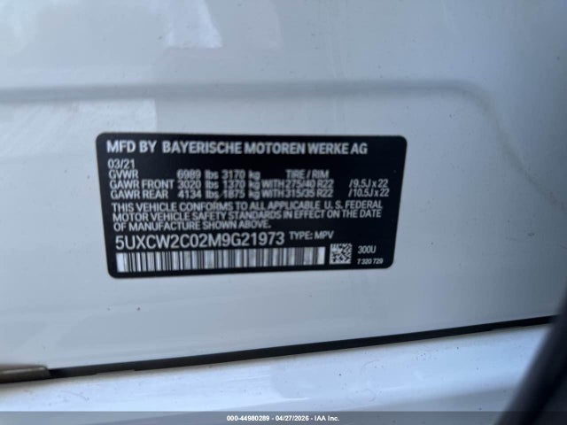 Продажа на аукционе авто 2021 Bmw X7 Xdrive40i, vin: 5UXCW2C02M9G21973, номер лота: 44980289
