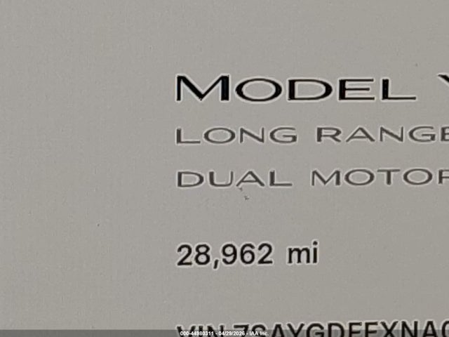 2022 Tesla Model Y Long Range Dual Motor All-wheel Drive მანქანა იყიდება აუქციონზე, vin: 7SAYGDEEXNA018797, აუქციონის ნომერი: 44980311