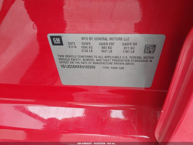 1G1JC5SHXE4155269 Chevrolet Sonic Lt Auto