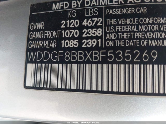 Aukcja sprzedaży 2011 Mercedes-benz C 300 Sport 4matic, vin: WDDGF8BBXBF535269, numer aukcji: 44980382