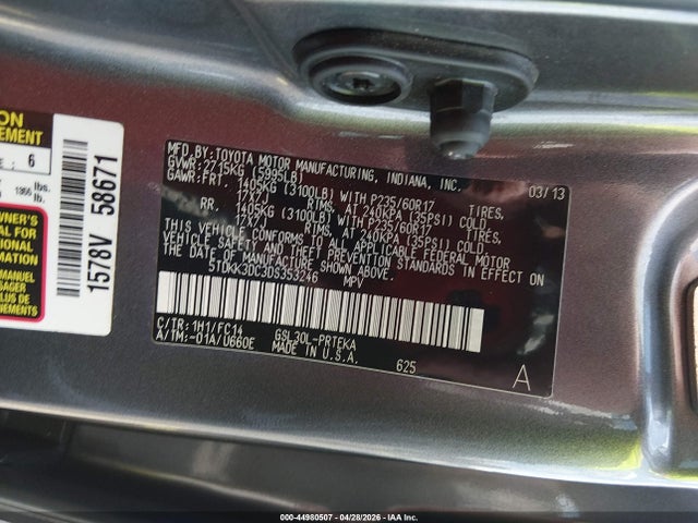 Продаж на аукціоні авто 2013 Toyota Sienna Le V6 8 Passenger, vin: 5TDKK3DC3DS353246, номер лоту: 44980507