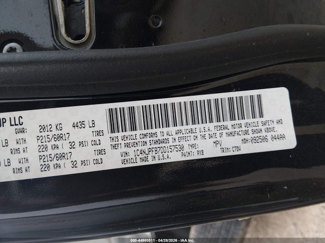 Продажа на аукционе авто 2013 Jeep Patriot Latitude, vin: 1C4NJPFB7DD157530, номер лота: 44980511