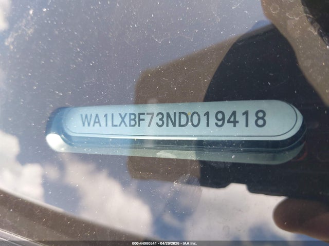 Aukcja sprzedaży 2022 Audi Q7 Premium Plus 55 Tfsi Quattro Tiptronic, vin: WA1LXBF73ND019418, numer aukcji: 44980541