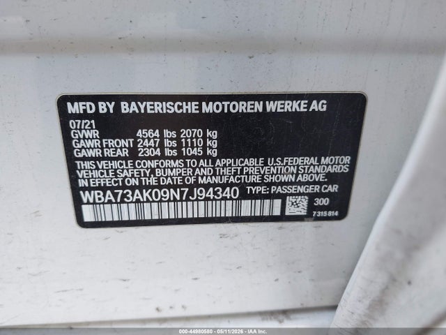 2022 Bmw 228 Gran Coupe I Xdrive მანქანა იყიდება აუქციონზე, vin: WBA73AK09N7J94340, აუქციონის ნომერი: 44980580