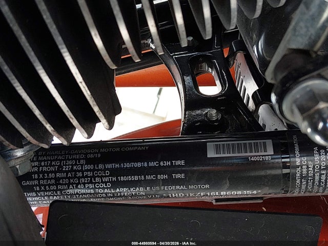 Продажа на аукционе авто 2020 Harley-davidson Fltrk, vin: 1HD1KZF16LB608454, номер лота: 44980594
