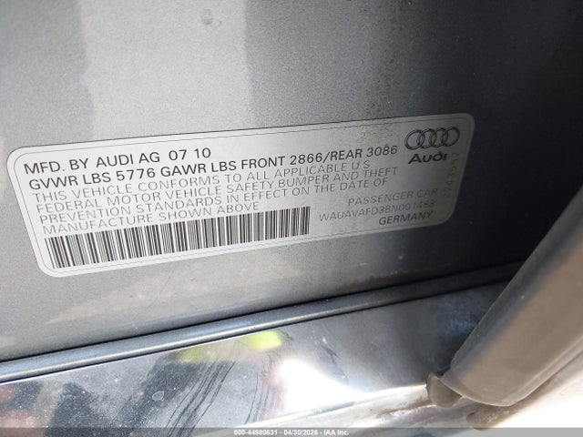 Aukcja sprzedaży 2011 Audi A8 4.2, vin: WAUAVAFD3BN001488, numer aukcji: 44980631