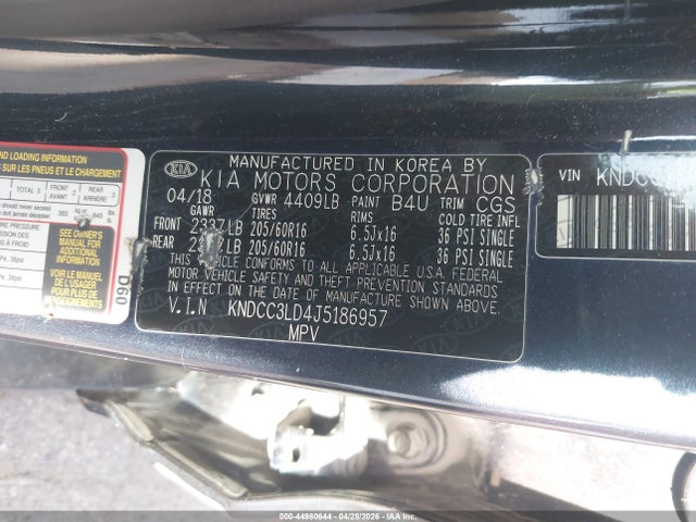 44980644 :رقم المزاد ، KNDCC3LD4J5186957 vin ، 2018 Kia Niro Plug-in Hybrid Ex Premium مزاد بيع