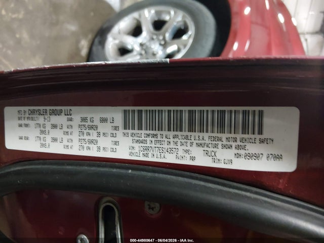 Продажа на аукционе авто 2014 Ram 1500 Laramie, vin: 1C6RR7VT7ES143572, номер лота: 44980647