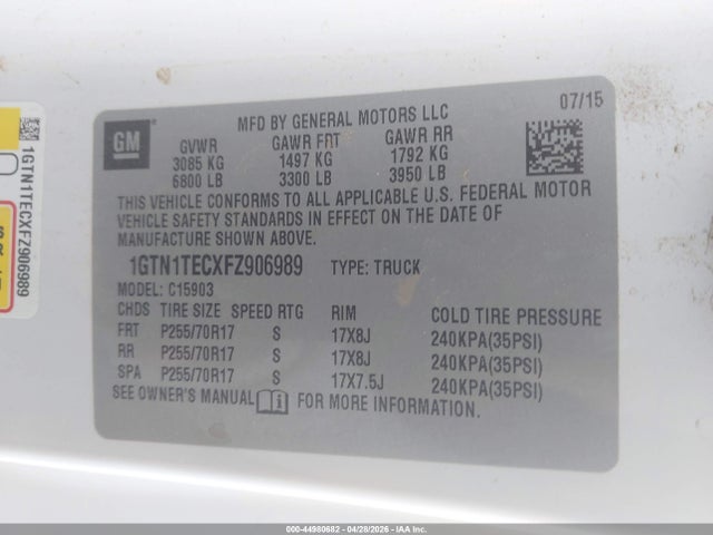1GTN1TECXFZ906989 GMC SIERRA 1500
