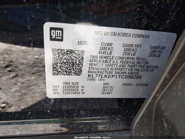 Продаж на аукціоні авто 2026 Chevrolet Trax Fwd Activ, vin: KL77LKEP1TC056200, номер лоту: 44980703