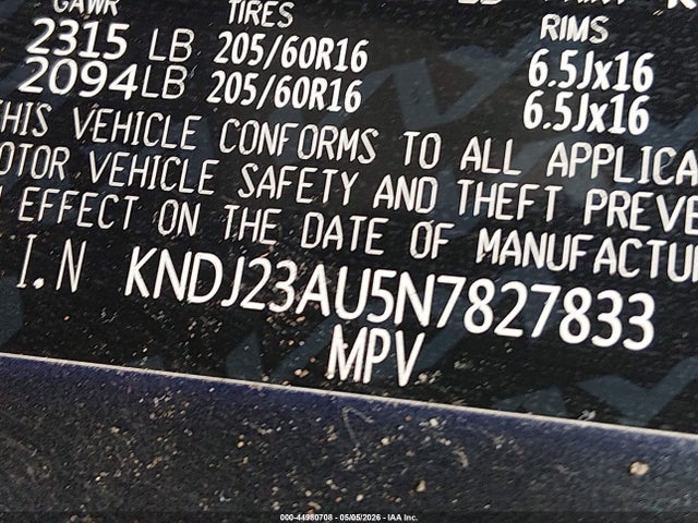 Aukcja sprzedaży 2022 Kia Soul Lx, vin: KNDJ23AU5N7827833, numer aukcji: 44980708