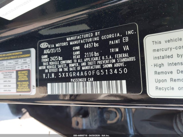 5XXGR4A60FG513450 KIA Optima Sx Turbo