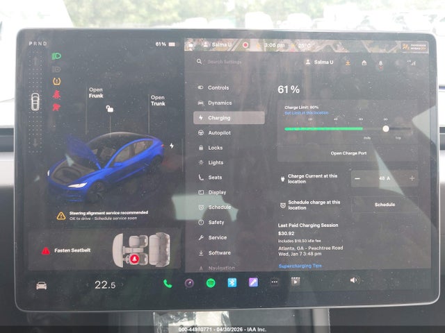 44980771 :رقم المزاد ، 5YJ3E1EA6SF934870 vin ، 2025 Tesla Model 3 Long Range Rear-wheel Drive/standard Rear-wheel Drive مزاد بيع