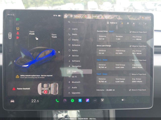 44980771 :رقم المزاد ، 5YJ3E1EA6SF934870 vin ، 2025 Tesla Model 3 Long Range Rear-wheel Drive/standard Rear-wheel Drive مزاد بيع