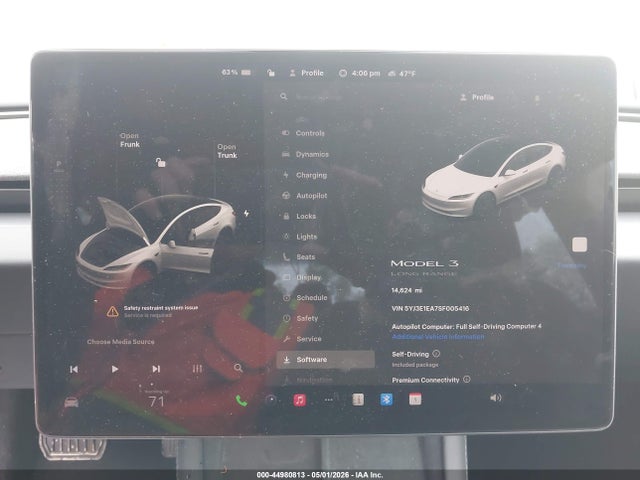 Продажа на аукционе авто 2025 Tesla Model 3 Long Range Rear-wheel Drive/standard Rear-wheel Drive, vin: 5YJ3E1EA7SF005416, номер лота: 44980813