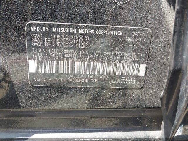 Продажа на аукционе авто 2017 Mitsubishi Lancer Le, vin: JA32U2FU1HU013040, номер лота: 44980946