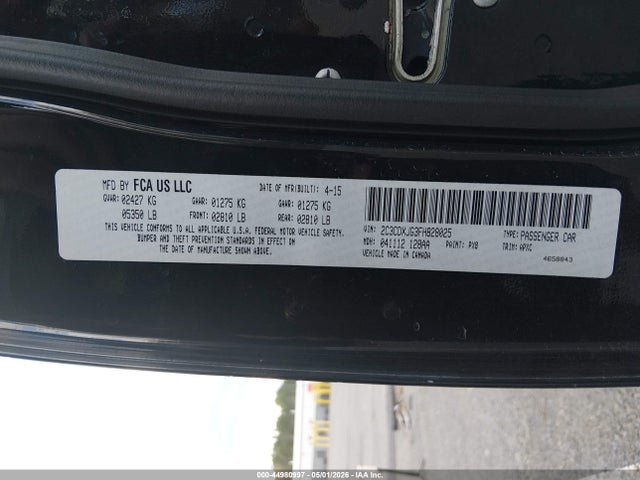 Продажа на аукционе авто 2015 Dodge Charger Sxt, vin: 2C3CDXJG3FH828025, номер лота: 44980997