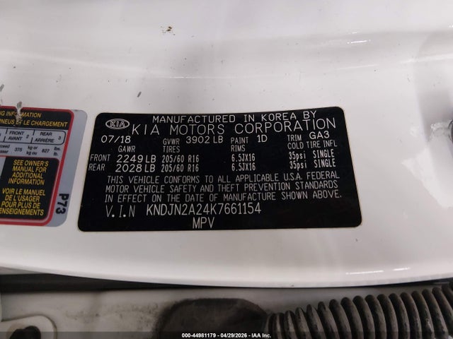 Продаж на аукціоні авто 2019 Kia Soul, vin: KNDJN2A24K7661154, номер лоту: 44981179