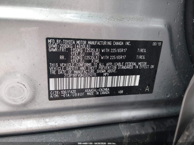 Toyota Rav4 Xle 2019 2T3P1RFV0KC025015 Image 9