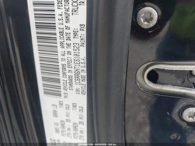2014 Ram 1500 Laramie მანქანა იყიდება აუქციონზე, vin: 1C6RR6NT1ES101523, აუქციონის ნომერი: 44981299