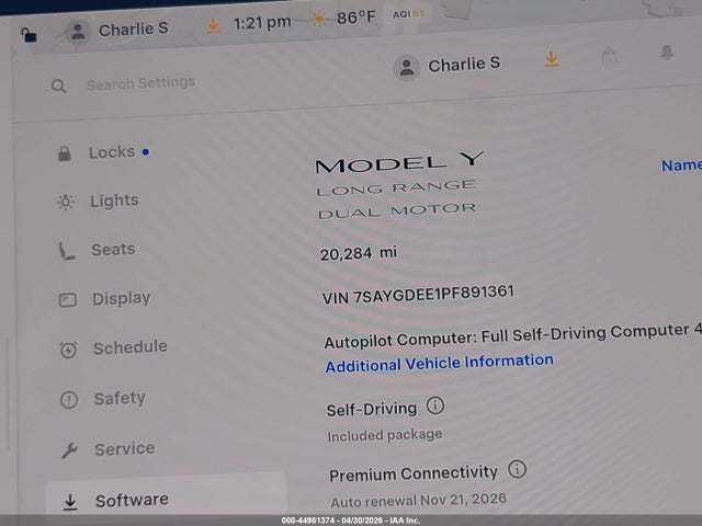 Продаж на аукціоні авто 2023 Tesla Model Y, vin: 7SAYGDEE1PF891361, номер лоту: 44981374