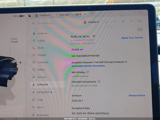 Продаж на аукціоні авто 2023 Tesla Model Y, vin: 7SAYGDEE1PF891361, номер лоту: 44981374