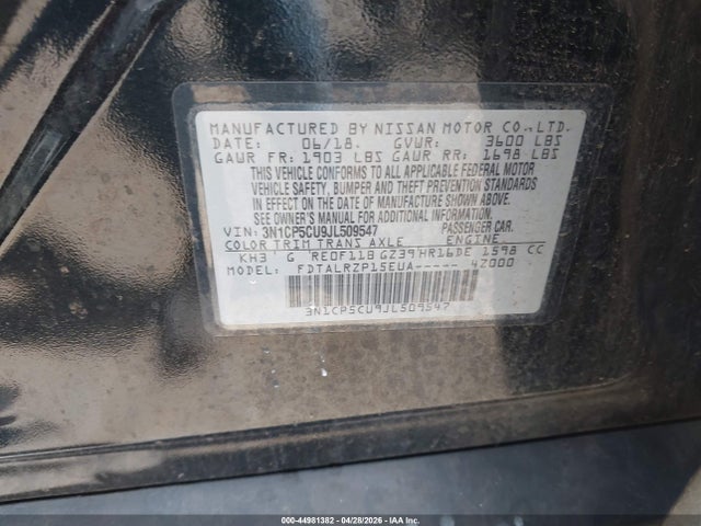 Nissan KICKS S 2018 3N1CP5CU9JL509547 Image 9