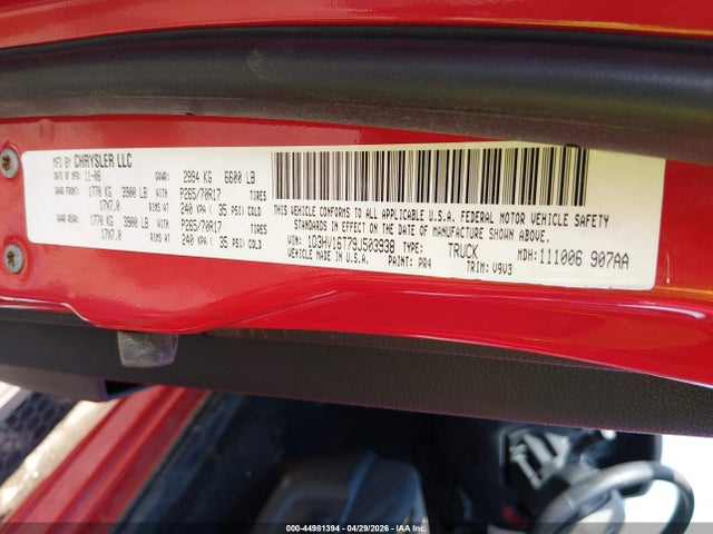 Продаж на аукціоні авто 2009 Dodge Ram 1500 Slt/trx, vin: 1D3HV16T79J503938, номер лоту: 44981394