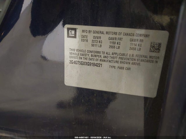 Продаж на аукціоні авто 2016 Buick Regal Turbo Premium Ii, vin: 2G4GT5GXXG9184221, номер лоту: 44981481