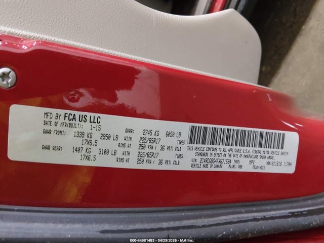 Dodge Grand Caravan American Value Pkg 2015 2C4RDGBG4FR671684 Image 9