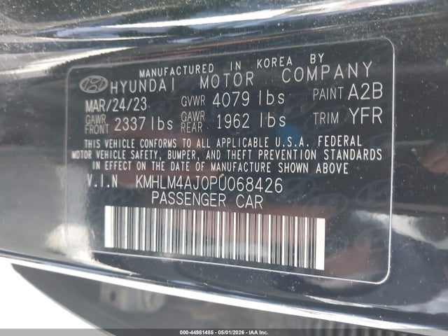 Aukcja sprzedaży 2023 Hyundai Elantra Hybrid Blue, vin: KMHLM4AJ0PU068426, numer aukcji: 44981485