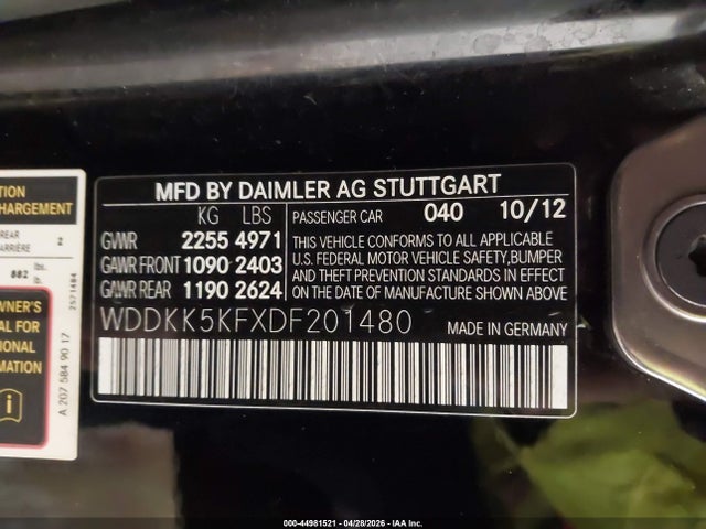 Aukcja sprzedaży 2013 Mercedes-benz E 350, vin: WDDKK5KFXDF201480, numer aukcji: 44981521