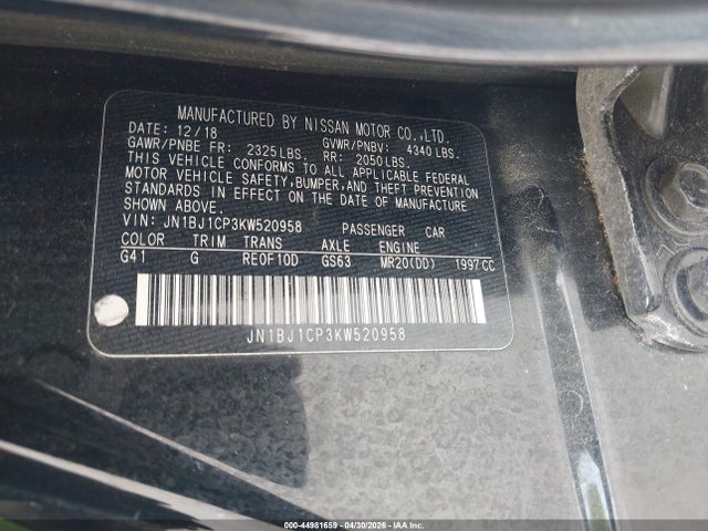 JN1BJ1CP3KW520958 Nissan Rogue Sport S