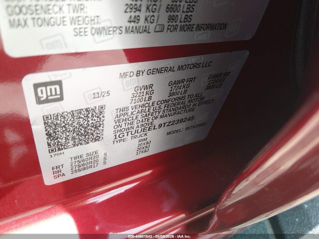 GMC SIERRA 1500 2026 1GTUUEEL9TZ239245 Image 9