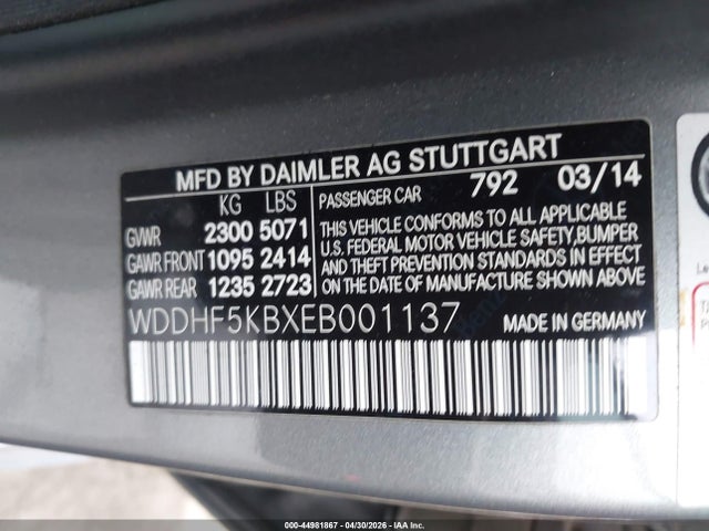 Продаж на аукціоні авто 2014 Mercedes-benz E 350, vin: WDDHF5KBXEB001137, номер лоту: 44981867