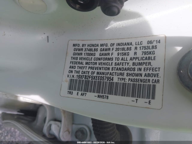 Aukcja sprzedaży 2014 Honda Civic Lx, vin: 19XFB2F5XEE057954, numer aukcji: 44981883