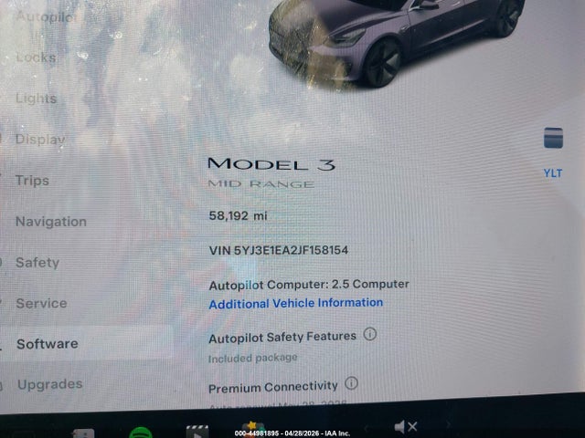 5YJ3E1EA2JF158154 Tesla Model 3 Long Range/mid Range