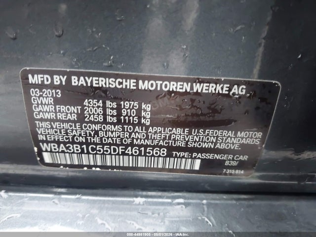 2013 Bmw 320i მანქანა იყიდება აუქციონზე, vin: WBA3B1C55DF461568, აუქციონის ნომერი: 44981905
