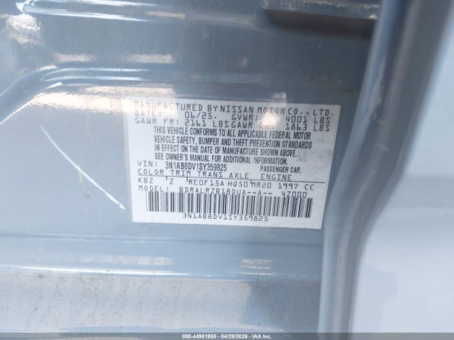 Nissan SENTRA SR 2025 3N1AB8DV1SY359825 Image 9