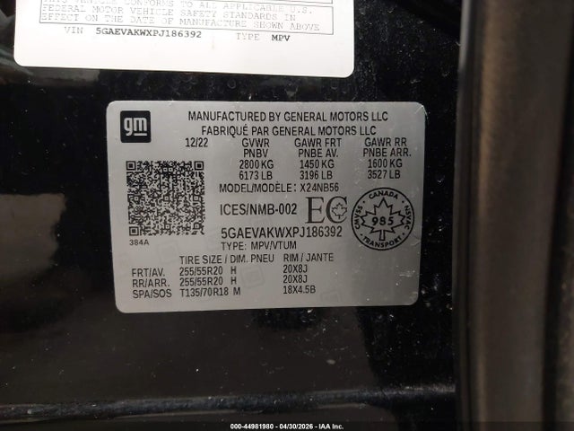 44981980 :رقم المزاد ، 5GAEVAKWXPJ186392 vin ، 2023 Buick Enclave Essence Awd مزاد بيع
