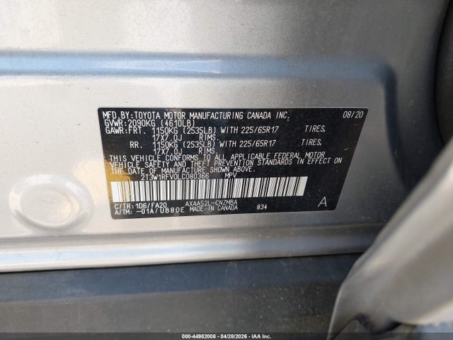 2T3W1RFV0LC080366 Toyota Rav4 Xle