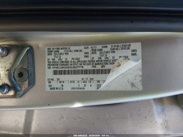 Ford ESCAPE SE 2016 1FMCU9GX8GUB27778 Image 9
