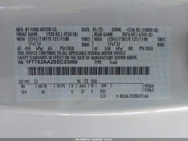 Ford F-250 Xl 2025 1FT7X2AA2SEC23000 Image 9