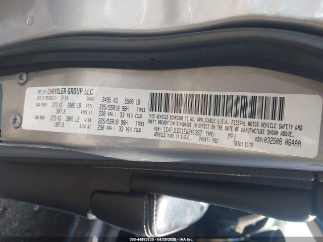 2014 Jeep Cherokee Limited მანქანა იყიდება აუქციონზე, vin: 1C4PJLDS1EW241367, აუქციონის ნომერი: 44982125